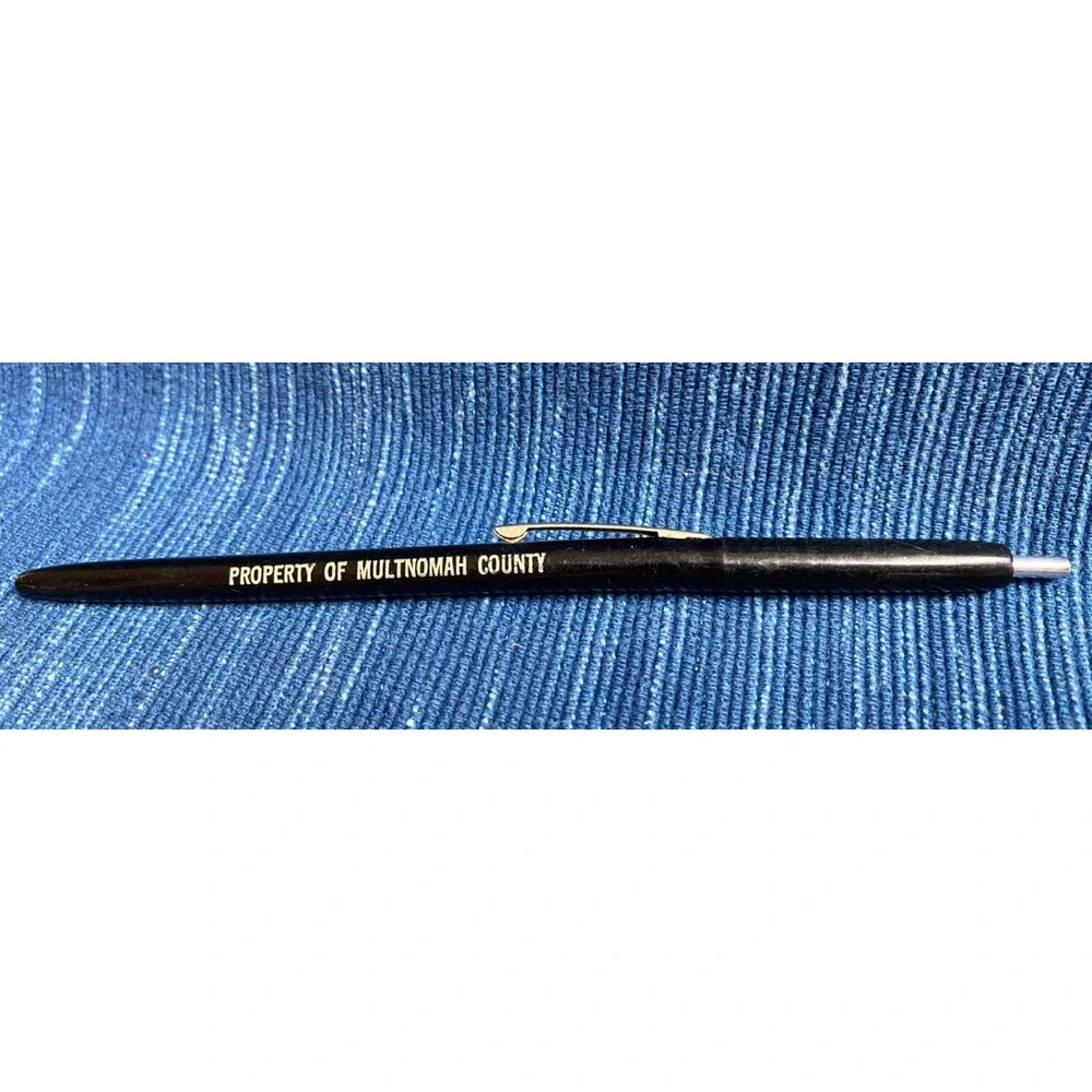 Vintage Property of Multnomah County Black Pen Advertising Oregon 971A